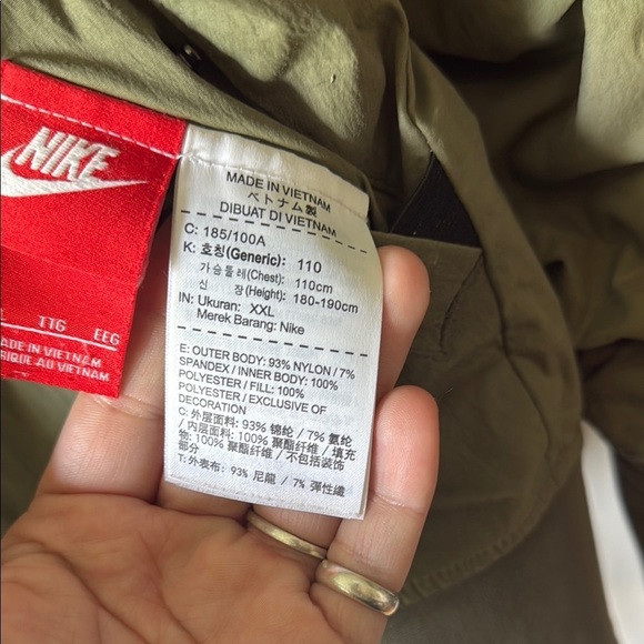 XXL Nike MA-1 Reversible Bomber Jacket Olive Green Men's Bomber Jacket - Picture 9 of 16